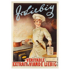 Antique Original Belle Epoque Poster-Tamagno-Liebig-Viande - Piano-Cook, 1898