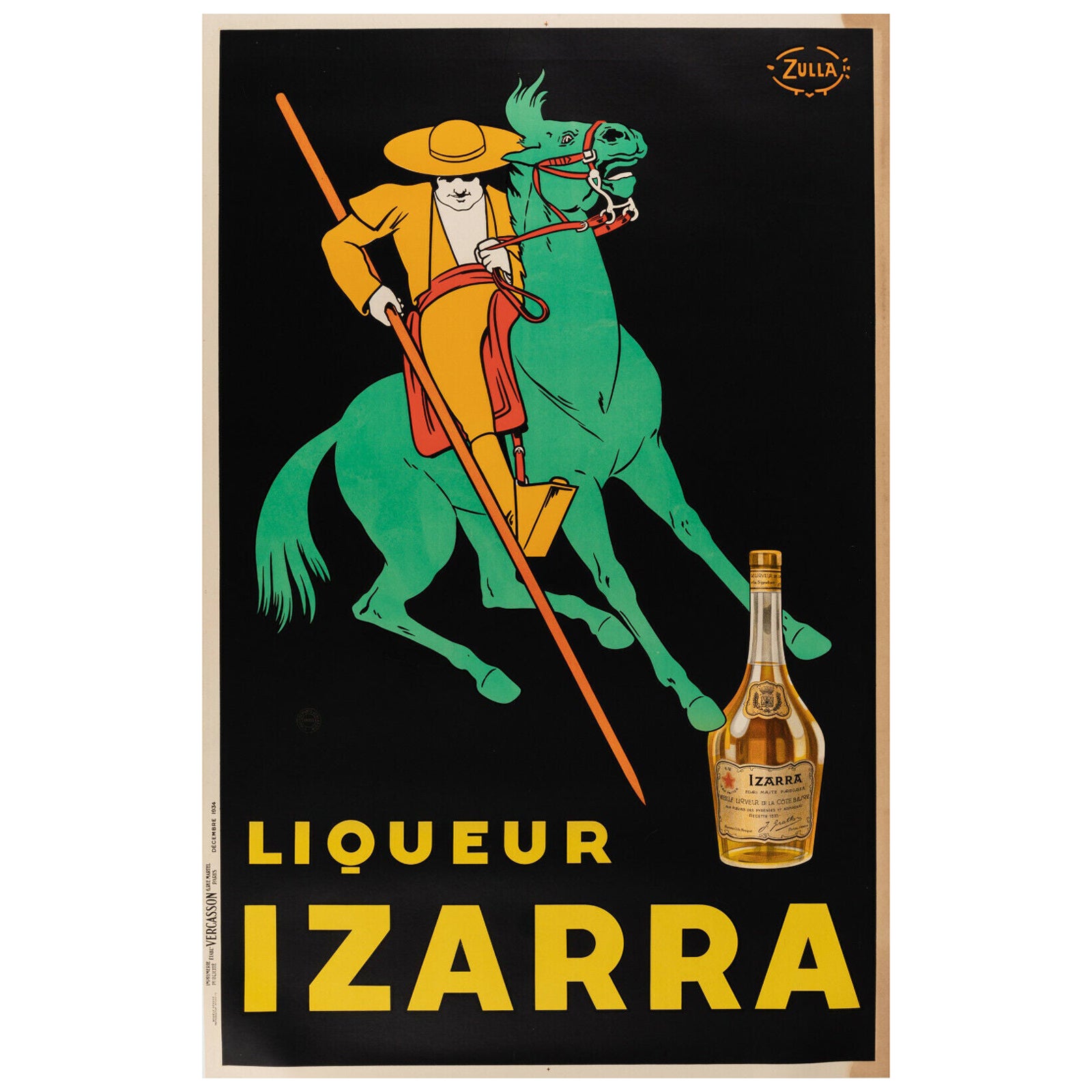 Original Vintage Poster-Ula-I-Arra Liqueur-Alcohol-France, 1934 For Sale