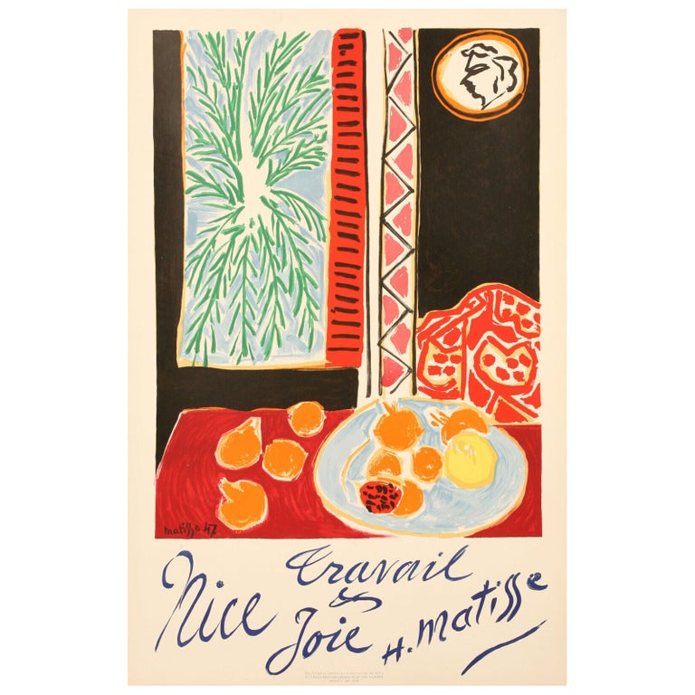 Henri Matisse, Original Vintage Travel Poster, Nice Riviera, Fauvism, 1947 For Sale