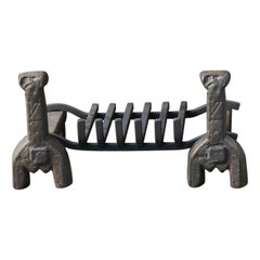 French Gothic Style Fire Grate, Fireplace Grate
