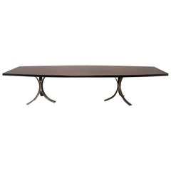 Very Large Dining or Conference Table on Metallic Legs