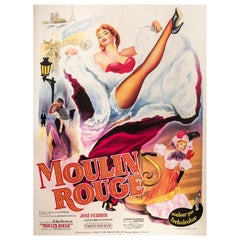 Vintage Original Poster-Moulin Rouge-Toulouse Lautrec-La Goulue Jane April, 1952