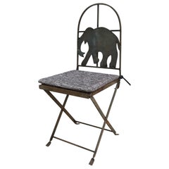 Metal Elephant Garden Folding Chair