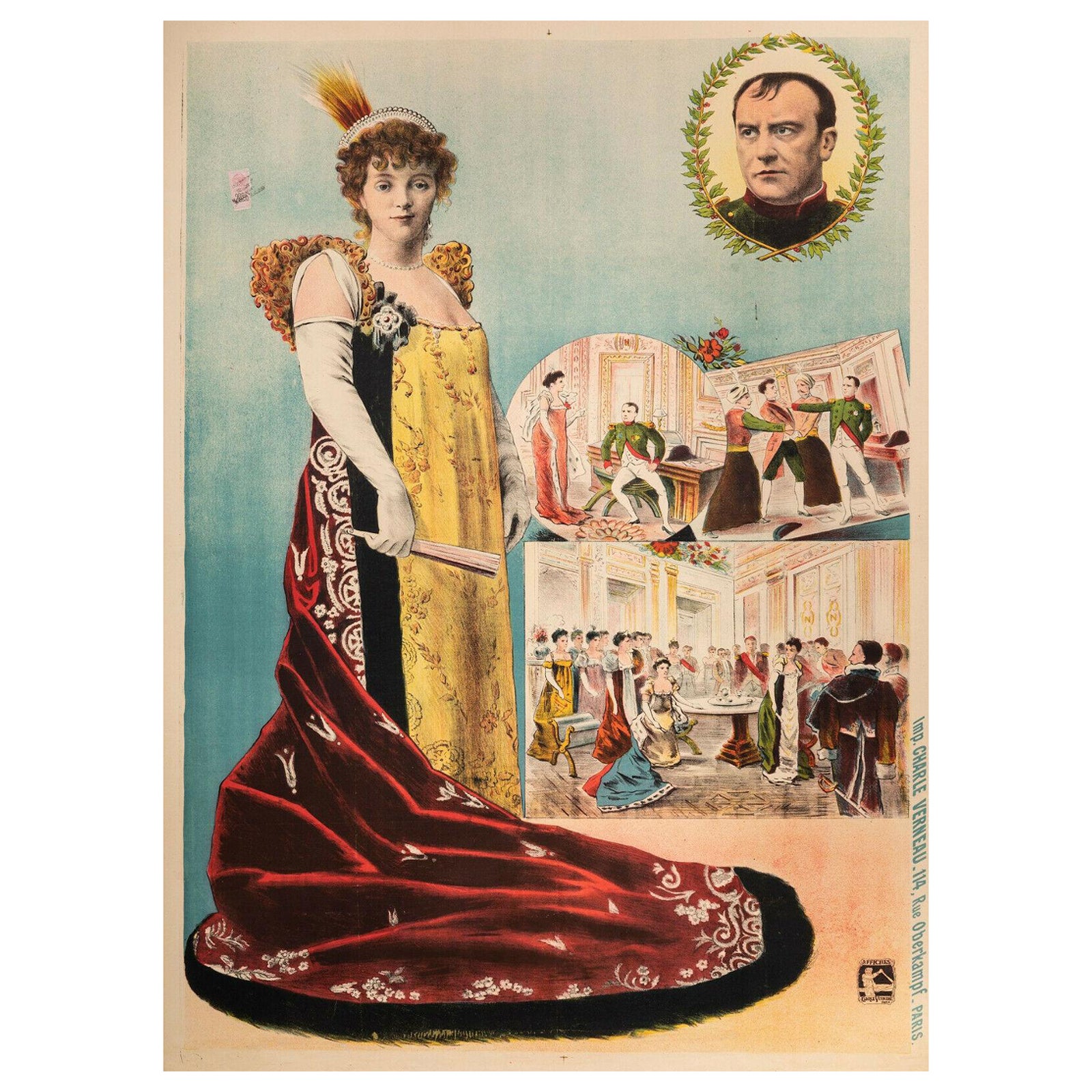 Original Vintage-Plakat-Madame Sans-Gêne-Théâtre-Napoléon-Frankreich, 1983