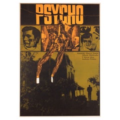 "Psycho", Czech A1 Film Movie Poster, 1970, Hitchcock