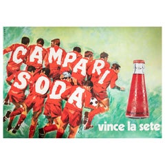 Original Vintage Poster-Pijoan-Campari Soda-Soccer-Liqueur, c.1970