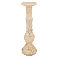 Colonna con piedistallo in alabastro neoclassico dell'Ottocento italiano