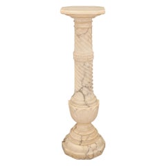 Italian 19th Century Neo-Classical St. Alabaster Pedestal Column