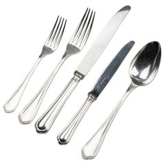 30-Piece Set of Silver Plated Flatware Made by Christofle Model Spatours