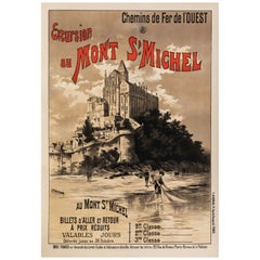 Original Vintage Poster-fraipont-mont Saint Michel-normandie-pêche, 1895