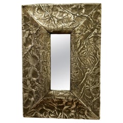 Art Nouveau Style Wall Mirror, Made in Hand Beaten Metal