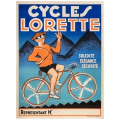 Vintage Original Poster-Cycles Lorette-Cycling-Mountain Bicycle, c.1925