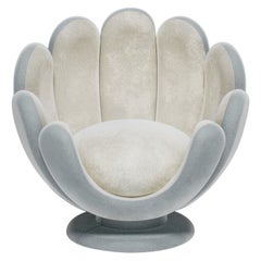 Modern Velvet Lotus Armchair by Circu Magical Furniture