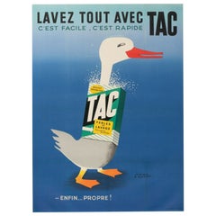 Poster originale d'epoca-Paul Colin-Lavare tutto con il Tac-Lessivo, 1960