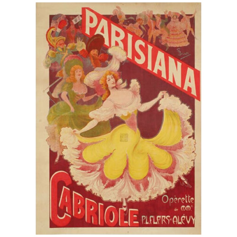 Original Vintage Poster-G. Biliotti-Parisiana-Opera-Dance, 1903 For Sale