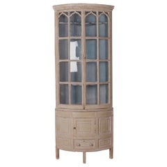 Antique Narrow 19th Century English Corner Cupboard