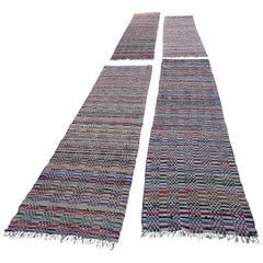 20th Century, a Set of Four Hand Woven Swedish Rag Rugs