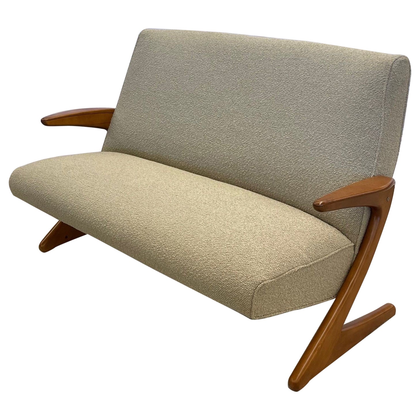 Mid-Century Modern Z Sofa / Settee by Bengt Ruda, Boucle, Swedish, 1960's For Sale