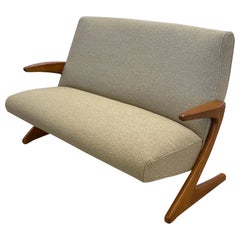 Mid-Century Modern Z Sofa / Settee von Bengt Ruda, Boucle, Schwedisch, 1960er Jahre