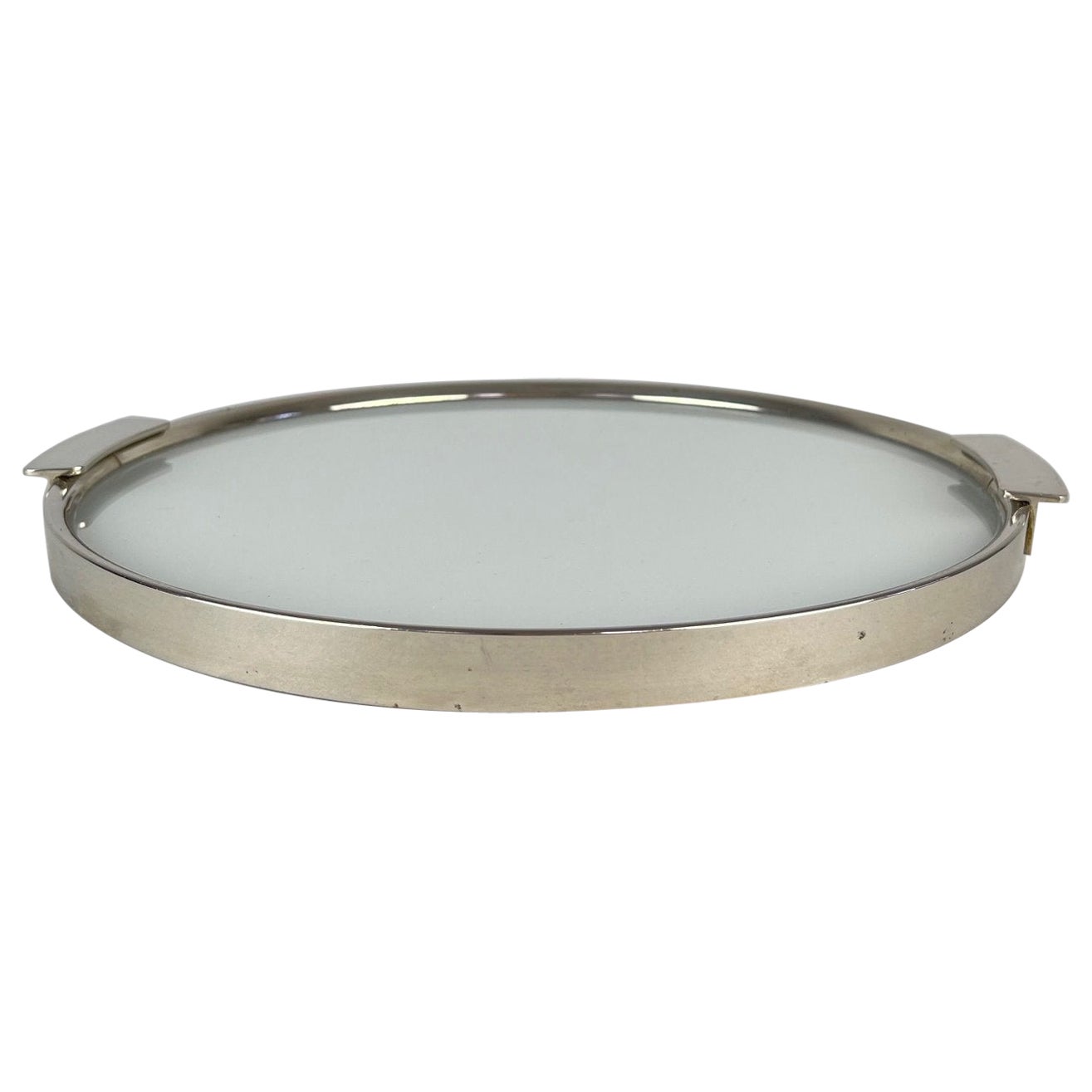 1930's Art Deco Chrome Round Tray For Sale