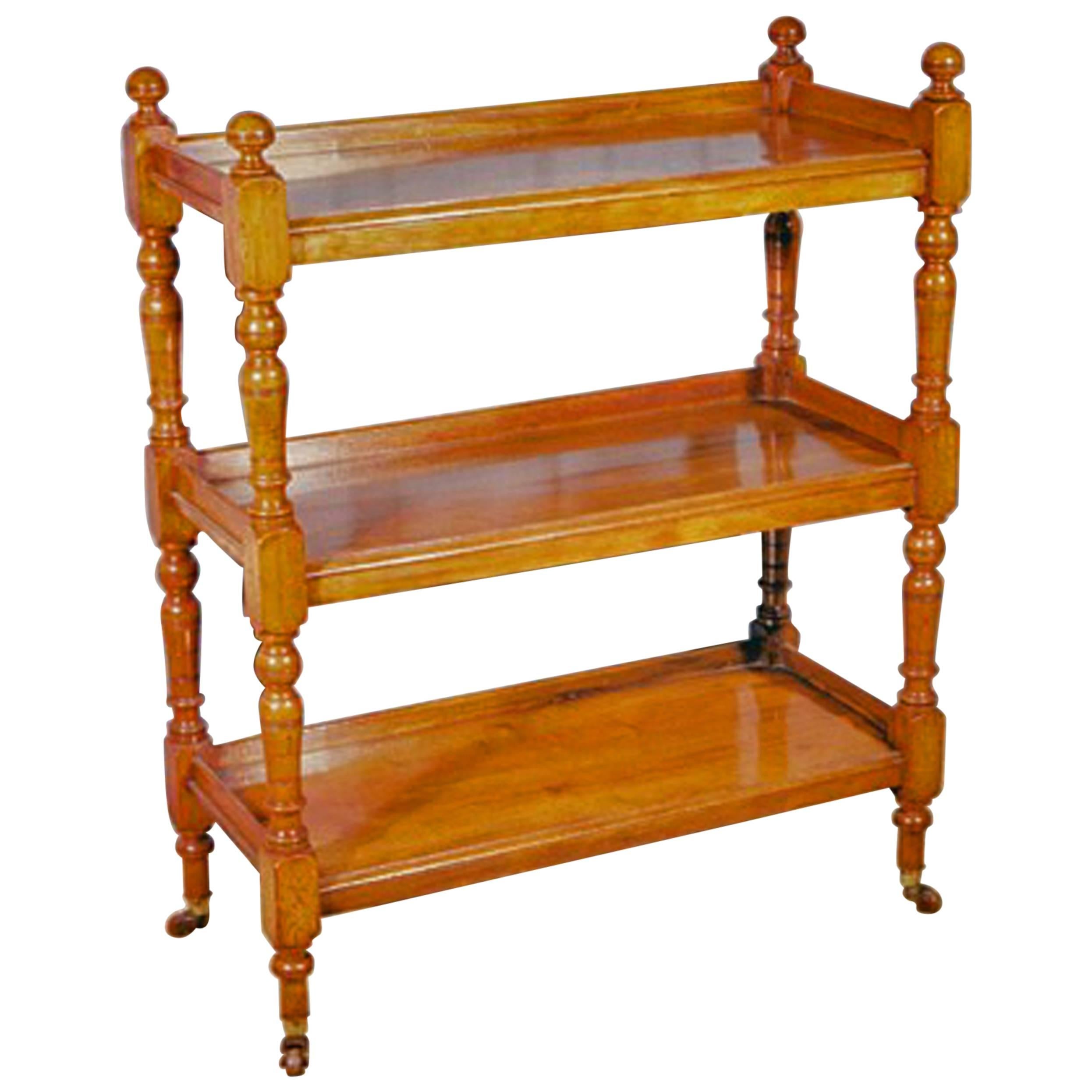 William IV Period Turned Walnut Etagere For Sale