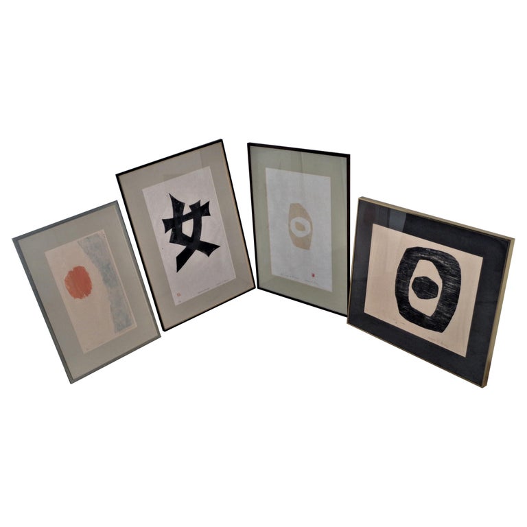Group of  Three Japanese Modernist Inspired Screen Prints, Circa 1970-1980 For Sale