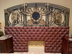 Mid-18th Century French Bronze and Wrought Iron Gate King Size Wall Headboard