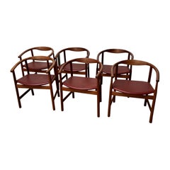 Set of 6 Hans J. Wegner PP 203 Armchair Dining Chair by PP Mobler