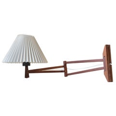 Danish Adjustable Accordion Wall Lamp in Teak, 1970s