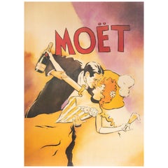 Vintage Original Poster-V. McIndoe-couple-Moet-Chandon-Champagne, 1986