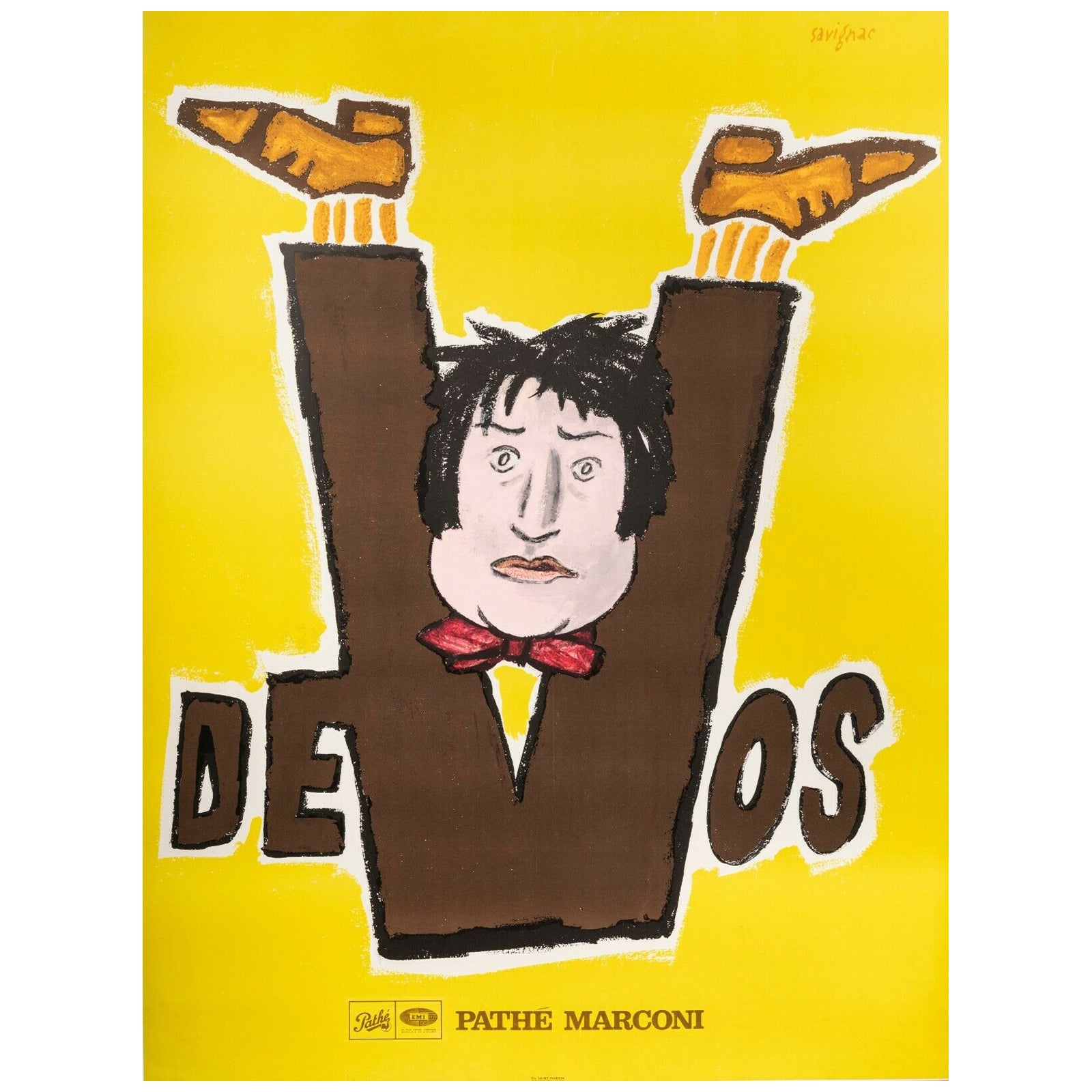 Affiche vintage d'origine-Savignac-Devos-Pathe Marconi-Humoriste, 1968