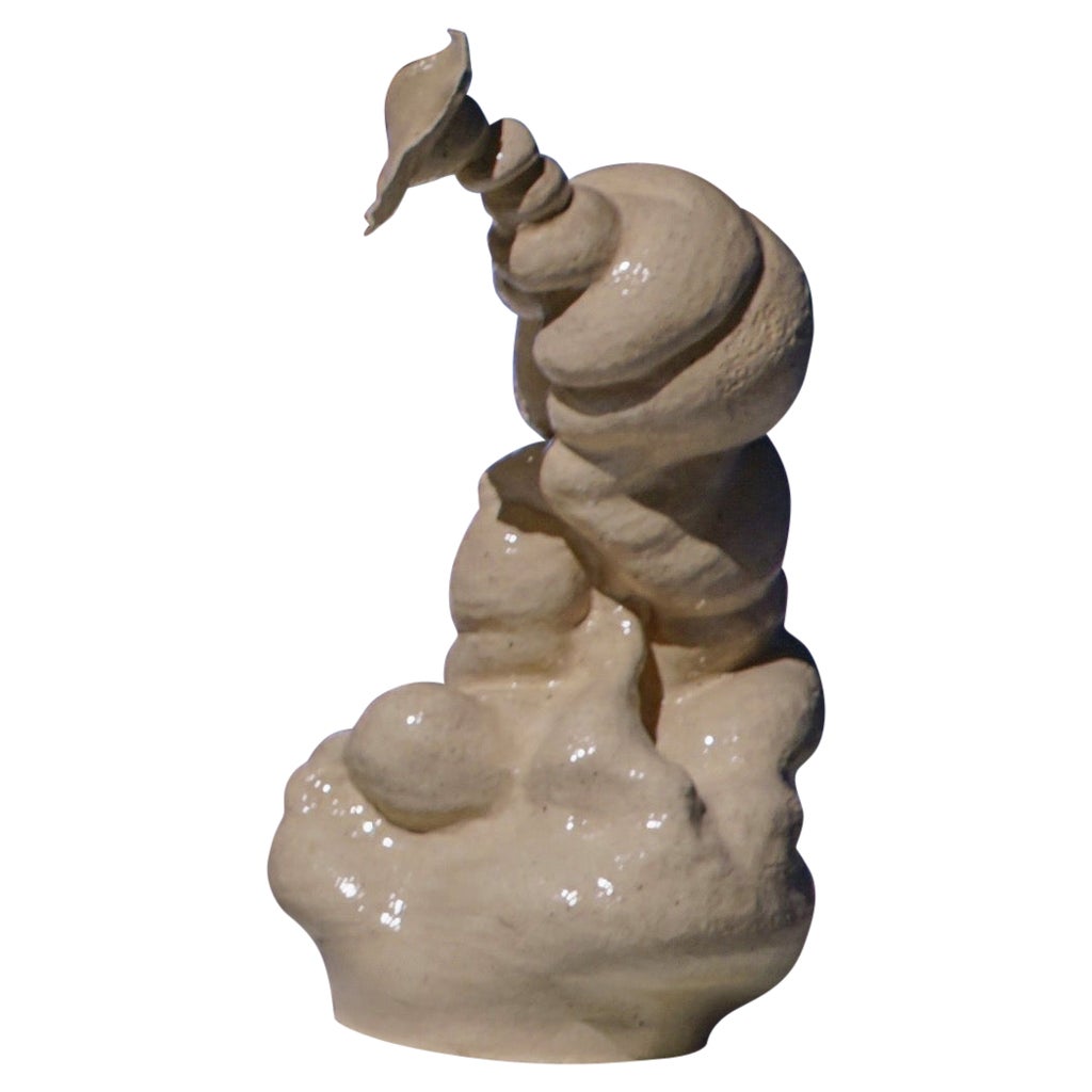 21st Century Sculpture "Twisted Rhythm" by Jun Min Park Stoneware Clay Handmade