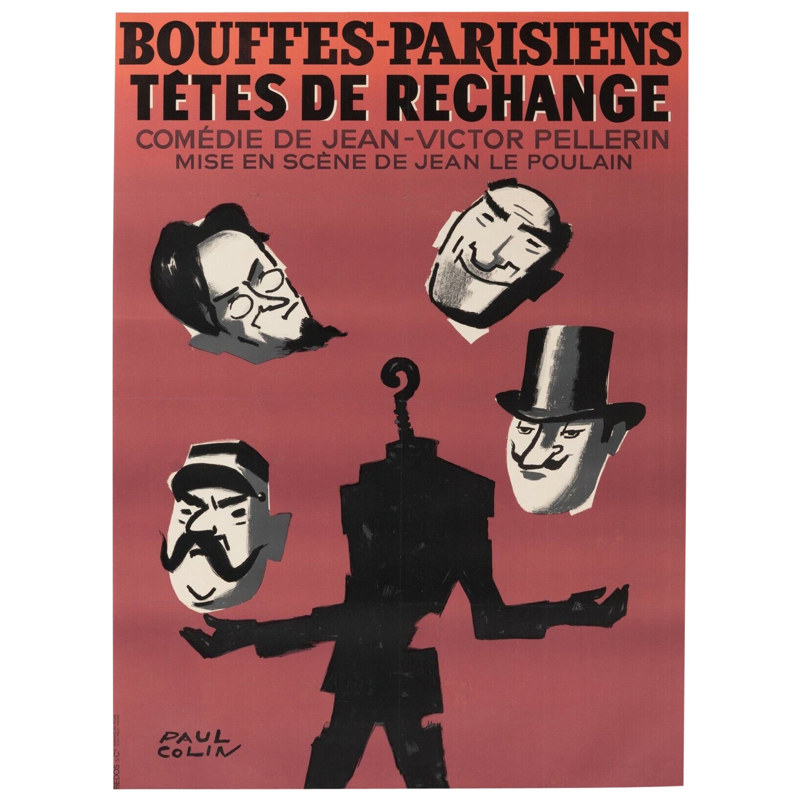 Original Poster-Paul Colin-Bouffes Parisiens-Music Hall-Opera, 1964 For Sale