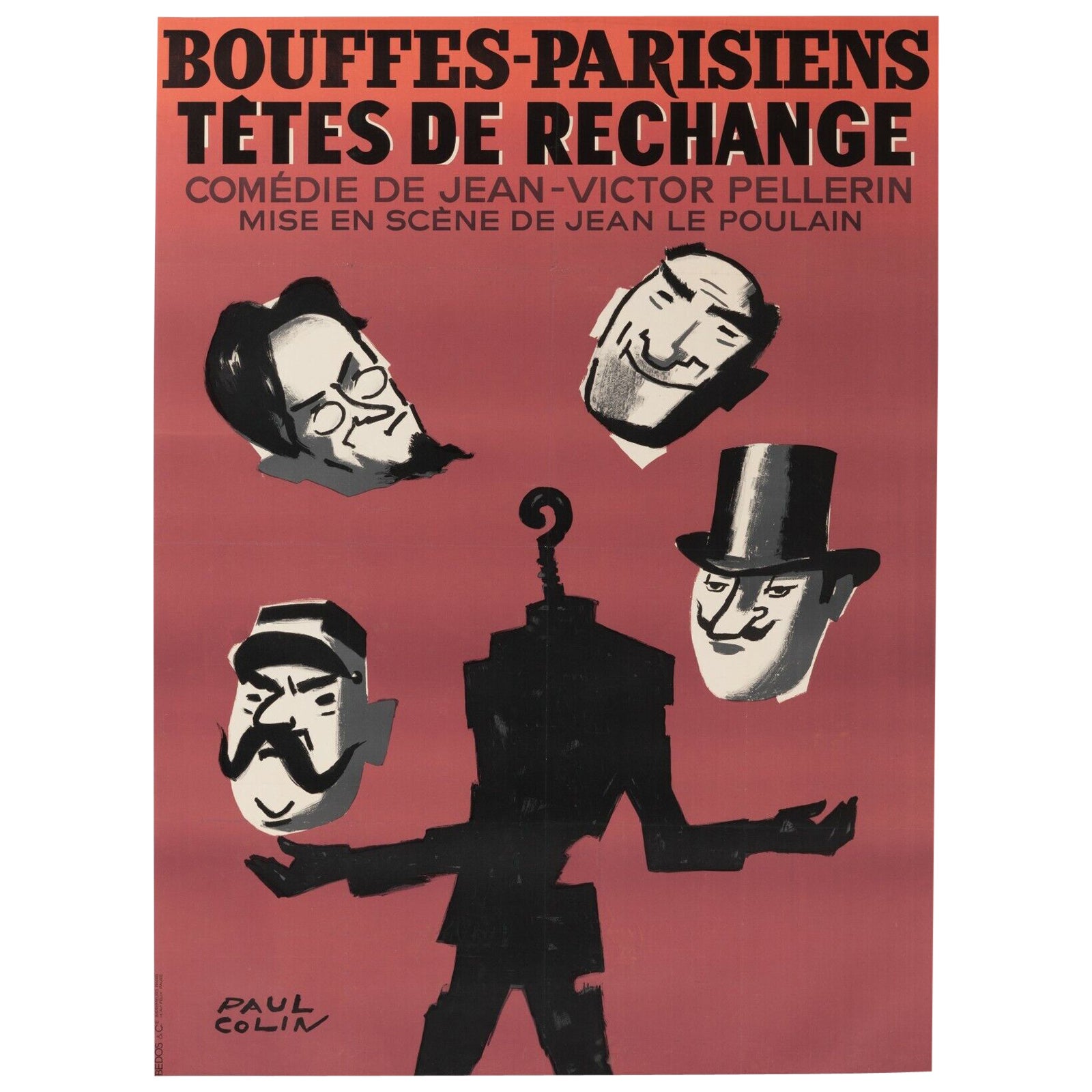 Affiche originale de Paul Colin-Bouffes Parisiens-Music Hall-Opera, 1964