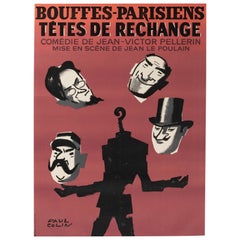 Vintage Original Poster-Paul Colin-Bouffes Parisiens-Music Hall-Opera, 1964