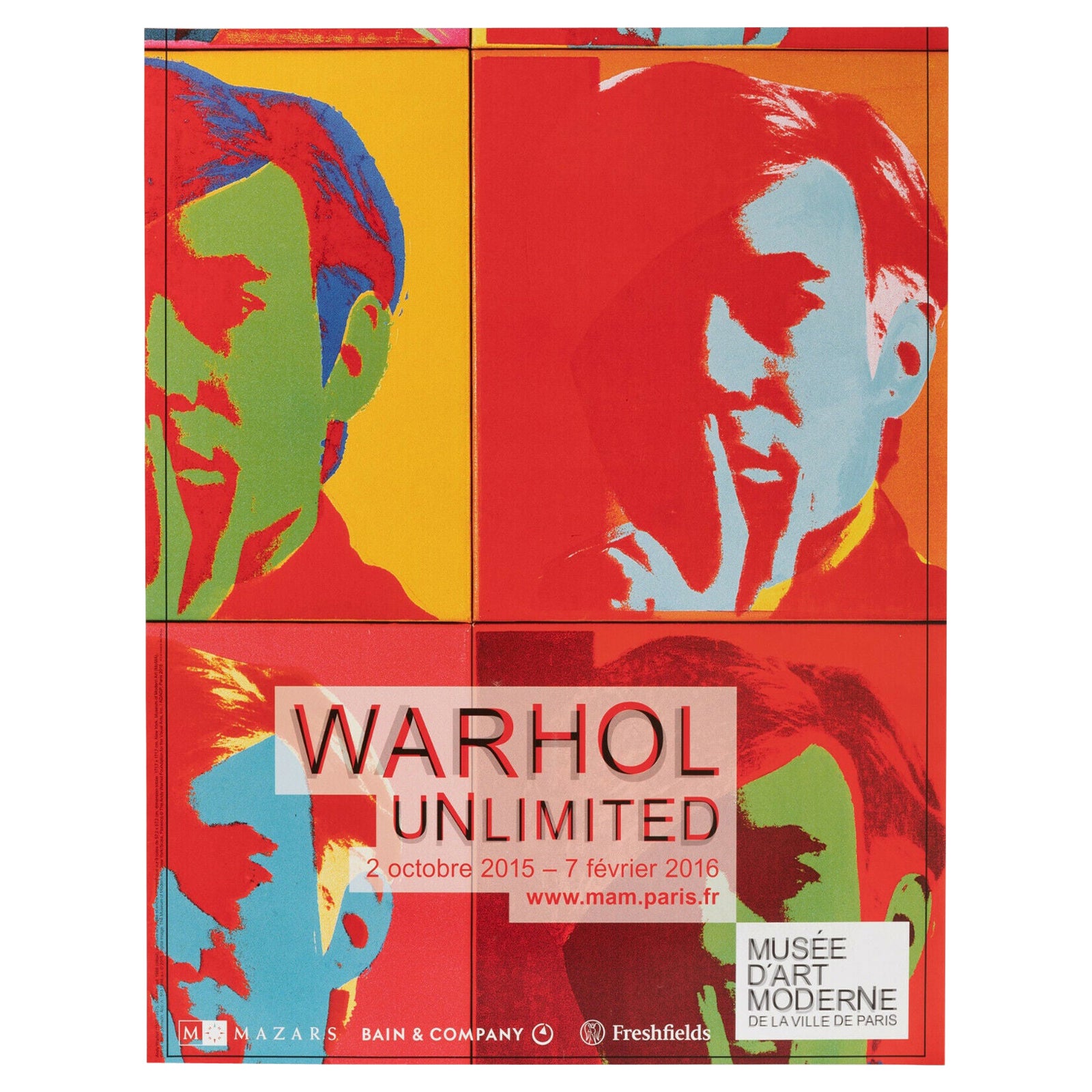 After Andy Warhol, Original Warhol Unlimited Museum Poster, Self Portrait, 2015