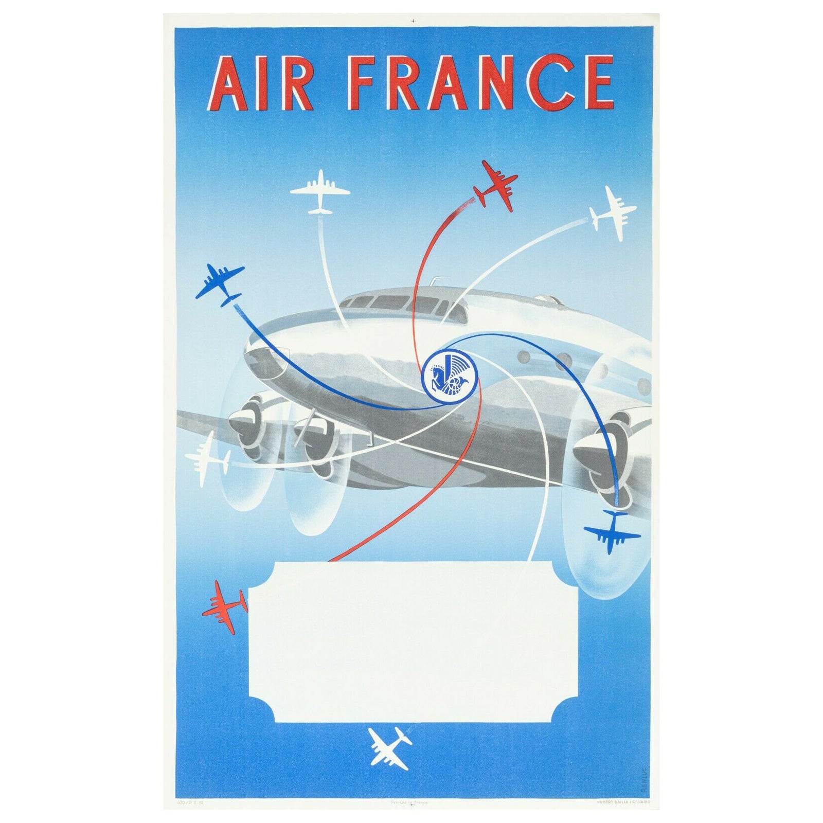 Original Travel Poster-Renluc-Dragon-Tailed Pegasus-Shrimp-Aviation, 1951
