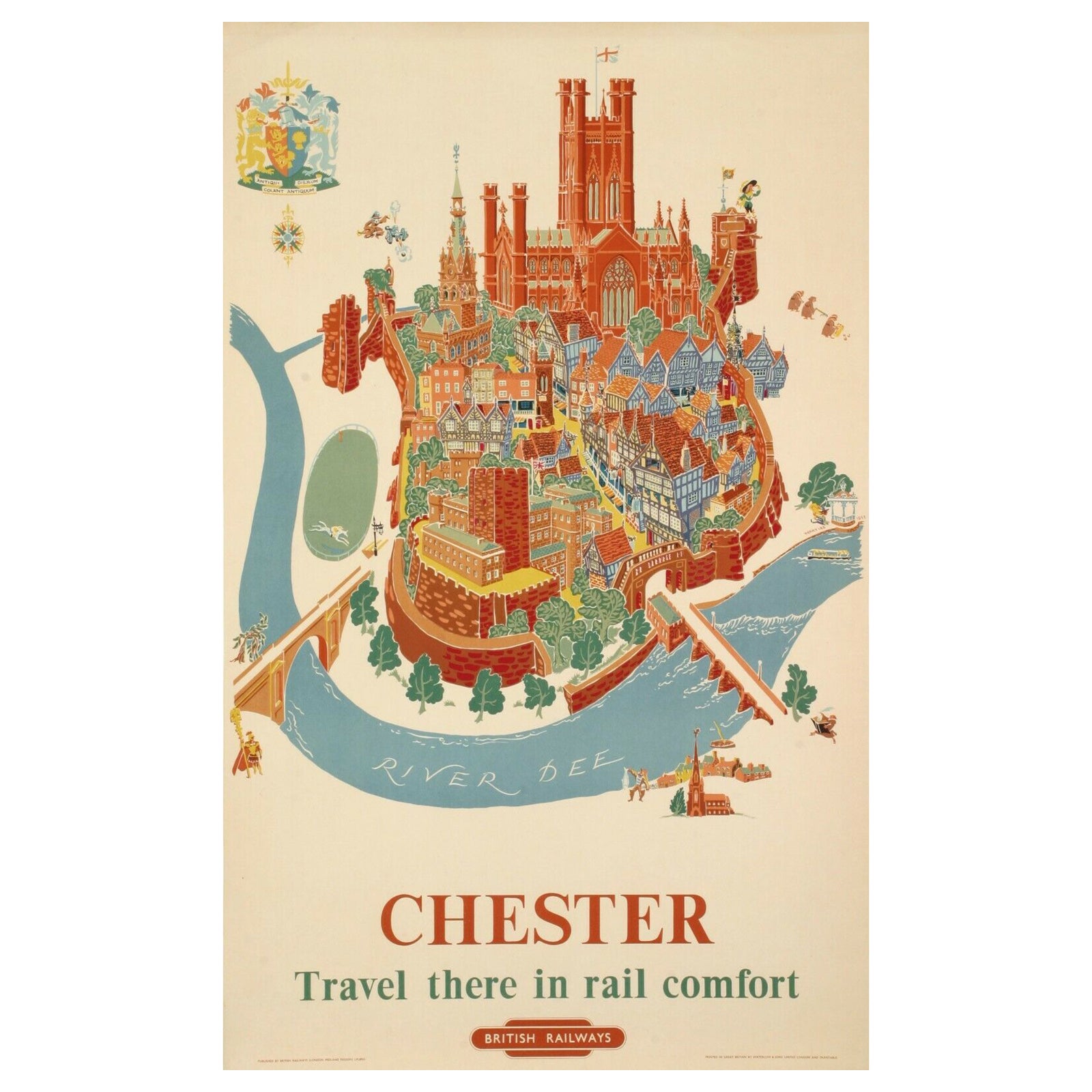 Original Vintage Poster-Lee Kerry-chester-angleterre-pays De Galles, 1953 For Sale