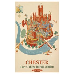 Original-Vintage-Poster, Kerry-chester-angleterre-pays De Galles, 1953