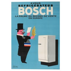 Original Vintage Poster-Paul Colin-bosch-refrigerator-home Appliance, 1963