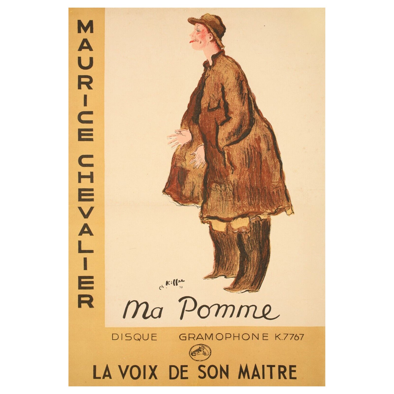 Original Art Deco Poster-Charles Kiffer-Maurice Chevalier-My Apple, 1937