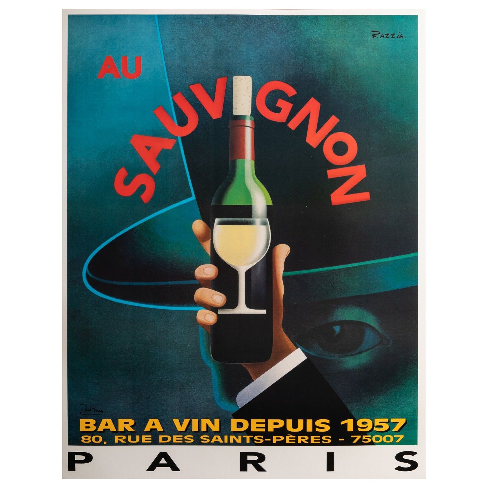 Original Poster-Razzia-Au Sauvignon-Restaurant Bistrot Vin-Paris, 1995