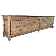 Large Antique Oak Haberdashery Shop Drawers