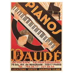 Andre Daude, Original-Vintage-Musikplakat, Klavier Daude, Paris, 1980