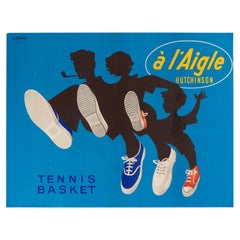 Original Used Poster, Hutchinson, Tennis, Basketball, Sneakers, 1950