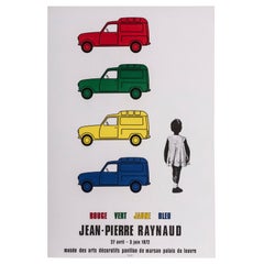 Original Poster-j-p Raynaud-Red Green Yellow Blue-Renault 4 L-Voiture, 1972