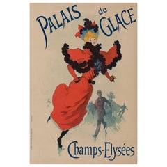 Original Vintage Poster-Cheret-Ice Ice Skaping Palazation-Paris, c.1893