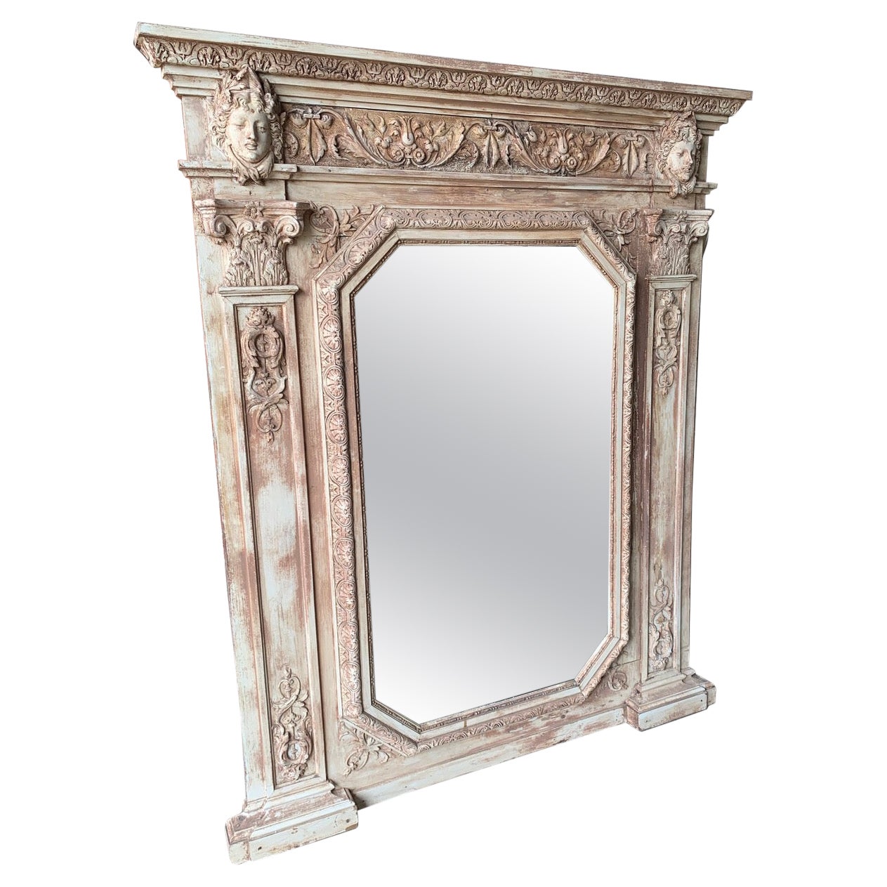 19th Century French Trumeau Mirror For Sale