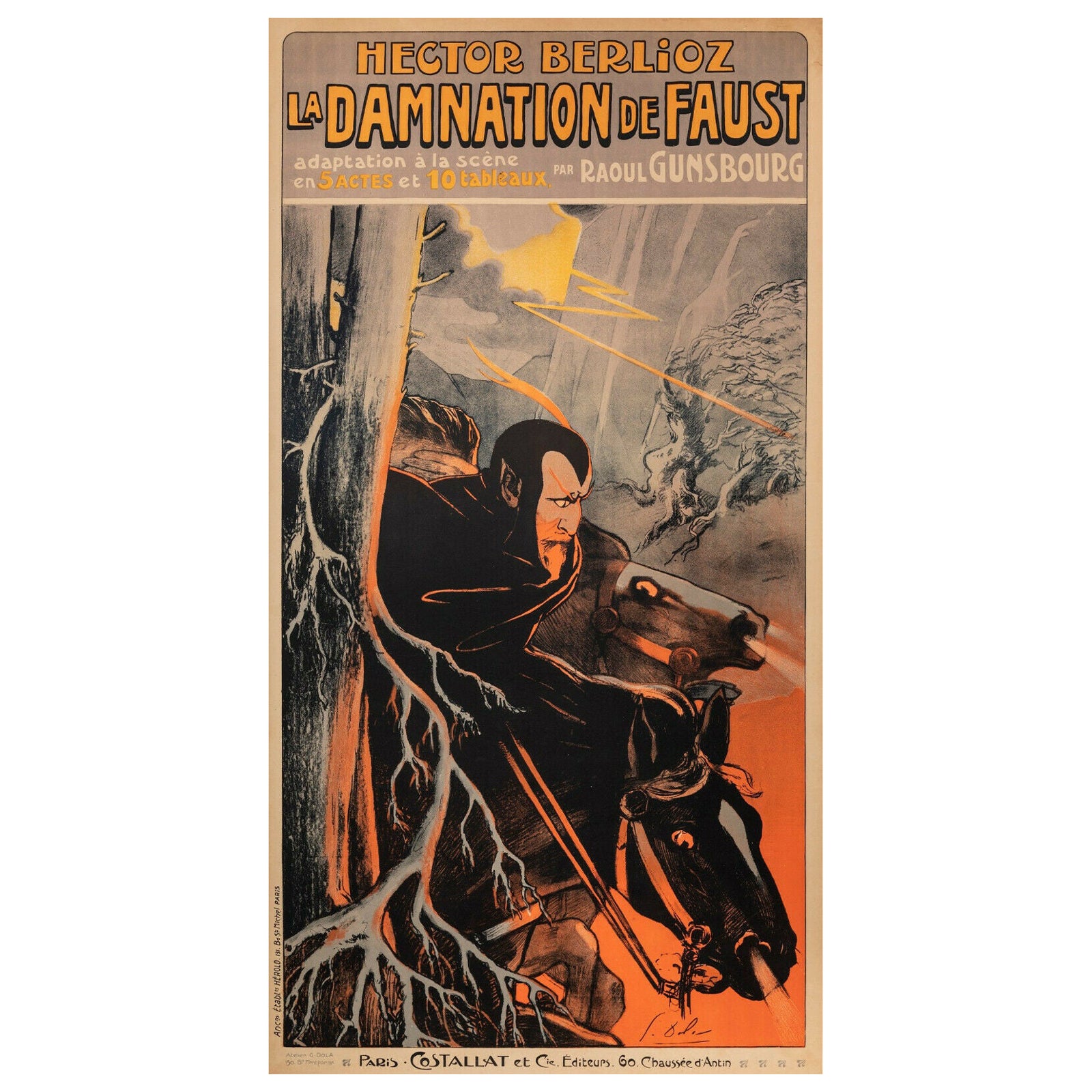 Original Poster-Georges Dola-Damnation De Faust-Théatre-Opera, 1893