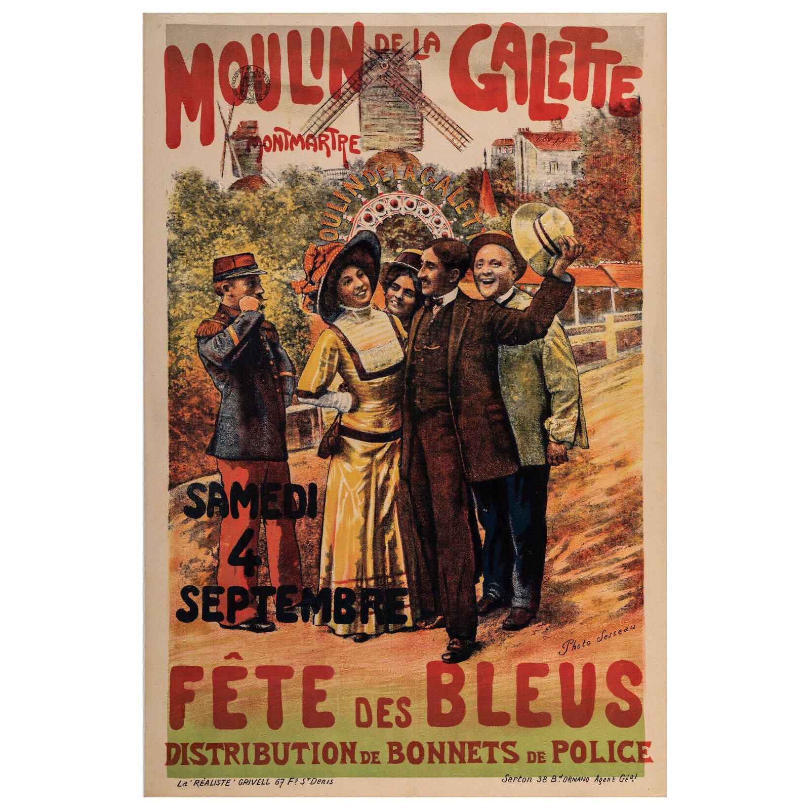Originalplakat-Paul Sescau-Moulin De La Galette-Toulouse-Lautrec, 1897